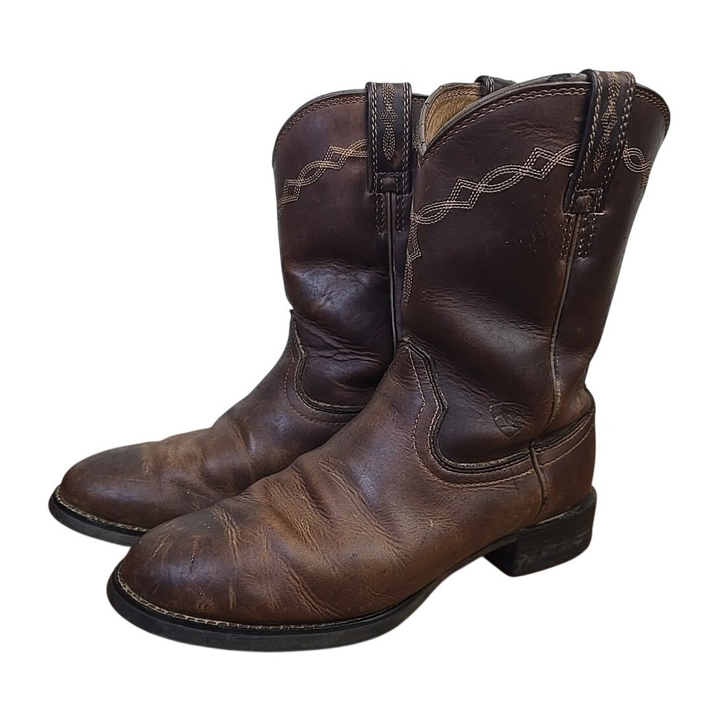 Ariat Mens Heritage Roper Boots Distressed Brown 8 D Cowboy Western Ranch